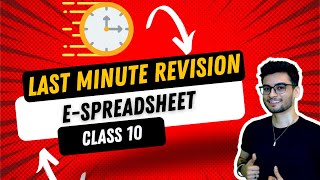 SOLVE Electronic Spreadsheet IMPORTANT Questions Class 10 CBSE 2024  IT 402 [upl. by Nitz]