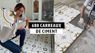 680 CARREAUX DE CIMENT  ON POSE LE SOL DE LA CUISINE EP31 [upl. by Plantagenet777]