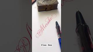 Playing with a flex pen pen fountainpen flexpen calligraphypen calligraphy handwriting [upl. by Eidnim]