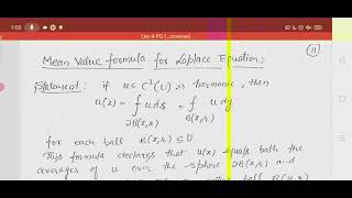 Lec4 PG  Mean Value formula for Laplace Eqn and its Converse [upl. by Lundquist]