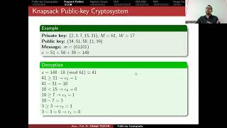 Knapsack Publickey Cryptosystem [upl. by Enelahs]