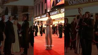 Lily Collins Shines in Gold Vivienne Westwood at London Gala [upl. by Ostap266]