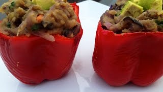 Vegan Stuffed Red Peppers with Lentils amp Mushrooms [upl. by Dillie208]