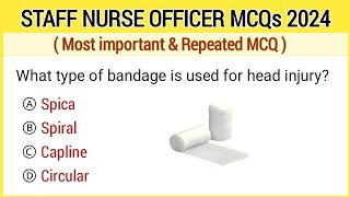 Staff nurse officer MCQ 2024  MHSRB staff nurse officer exam preparation [upl. by Enicnarf]