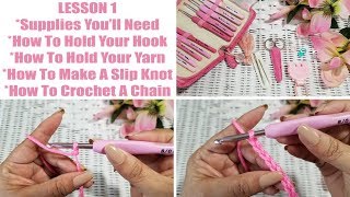 UPDATEDBeginner Crochet Lessons Lesson 1 [upl. by Inoek]