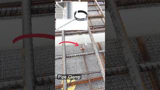 Pipe clamp  one way to hold a pipe in concrete slab and between reinforcements  rebars [upl. by Soma]