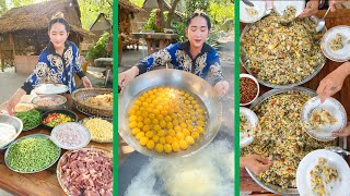 Fry egg cooked rice chicken chest chicken gizzard liver and heart recipe  Cooking with sros [upl. by Salvador]