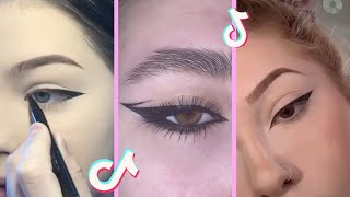 Eyeliner makeup tutorial tiktok compilation  eye makeup tutorial for beginners [upl. by Arytas]