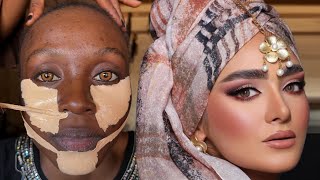 Viral 😱🔥😳 She Got Transformed 👆 Gele amp Makeup Transformation I Makeup Tutorial ✂️💉🔥😳 [upl. by Halyhs]