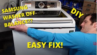 Samsung Top Load Washer Off Balance FIX DIY How to Replace Suspension Rods DC9716350C [upl. by Tatiania]