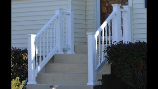 Vinyl Railing Attached To Concrete Patio amp Stairs [upl. by Aronos]