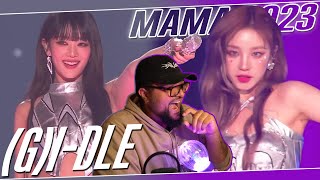 GIDLE Queencard MAMA 2023 REACTION  ACTUAL GOOSEBUMPS 💜 [upl. by Ecitnirp]