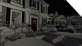 Rich Family WINTER colonial house  600k  BLOXBURG House Tour [upl. by Ynaffet]