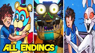 FNAF Security Breach ALL ENDINGS Good Ending Bad Ending True Ending amp Secret Ending [upl. by Rame196]