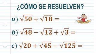 Suma y resta de radicales Fácil de entender [upl. by Oibaf]