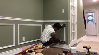 How To Install Chair Railing On Walls or Wainscoting [upl. by Parnell156]