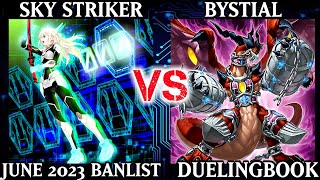 Sky Striker vs Bystial  June 2023 Ban List  Dueling Book [upl. by Ayrad]