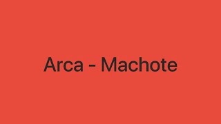 Arca  Machote Lyrics  Letras [upl. by Onaivatco145]