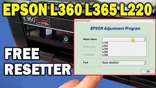 HOW TO RESET EPSON L360 L220 L365 WITH FREE RESETTER [upl. by Nydroj655]