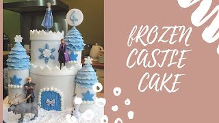 Disney Frozen Castle Cake Birthday Cake   how to [upl. by Saudra536]