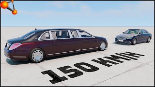 MERCEDES PULLMAN vs MAYBACH 150 KmH CRASH TEST  BeamNg Drive [upl. by Beckman]