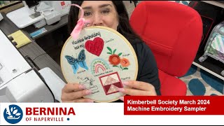 Kimberbell Society March 2024 Embroidery Sampler Hooping [upl. by Ennaus509]