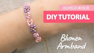 Blumen Armband mit Perlen  DIY Armbänder herstellen ★ Dreambeads Online [upl. by Chapa]