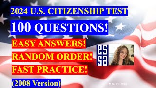 2024 EASY Answer Fast USCIS Official 100 Civics Questions and Answers US Citizenship Interview 2024 [upl. by Artus]