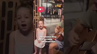 Cutest video of father and daughter singing Am Yisrael Chai by Eyal Golan🎙️🤩 [upl. by Aehtla]