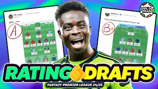 FPL RATING YOUR GAMEWEEK 1 DRAFTS  Fantasy Premier League 2425 [upl. by Ellene]