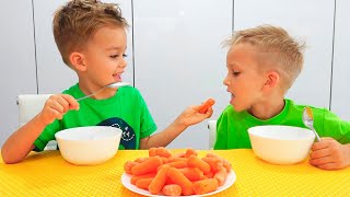 Yes Yes Vegetables Song with Vlad and Niki  Funny stories for kids [upl. by Sinnej256]