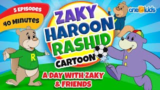 Zaky Haroon amp Rashid Cartoons  5 EPISODES  A Day With Zaky amp Friends [upl. by Rriocard]