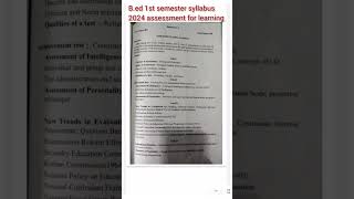 Assessment for learning bed 1st semester 2024 syllabus short video [upl. by Eilyak]