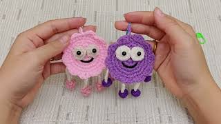 Easy Crochet Keychain For Beginner crochet diy tutorial [upl. by Ahsiri]