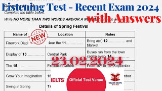 IELTS Listening Actual Test 2024 with Answers  23022024 [upl. by Ashraf]