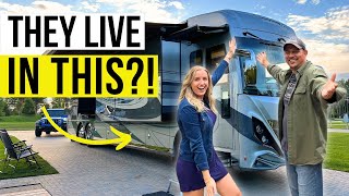 Couple LIVES in this LUXURY MOTORHOME Full RV Tour 2023 American Coach Dream 45A [upl. by Castorina]