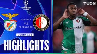 HIGHLIGHTS  Benfica vs Feyenoord  UEFA Champions League 2425  TUDN [upl. by Llehsyt]