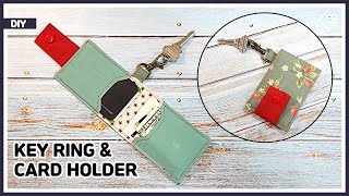 DIY Easy Card holder amp Key ring  sewing tutorial Tendersmile Handmade [upl. by Darbie]