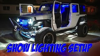 Wrangler JK Show LED Lighting Setup  Wrangler Interior [upl. by Yemar]