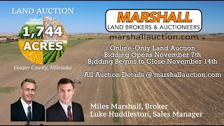 Absolute Land Auction  1744 Acres 10 Pivots  Gosper County Nebraska [upl. by Tingley]