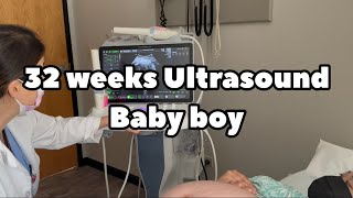 32 Weeks Ultrasound  Baby Boy  Pregnant [upl. by Yurik]