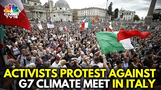 Italian Protesters Burn Portraits Of G7 Leaders Ahead Of The Climate Meet  IN18V  CNBC TV18 [upl. by Ermina]