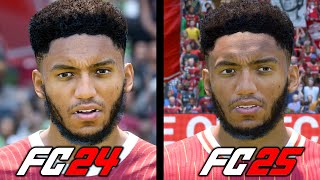 FC 24 vs FC 25  Liverpool Player Faces Comparison [upl. by Canica]