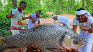 Special Big Katla Fish masala curry and Daal cooking for village people  villfood Kitchen [upl. by Dixon]