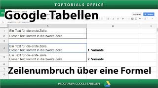 Zeilenumbruch über eine Formel hinzufügen Google Tabellen [upl. by Macmullin]