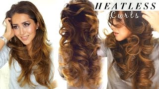 2 ★ LAZY HEATLESS CURLS  Overnight Waves HAIRSTYLES  HACKS [upl. by Porcia]