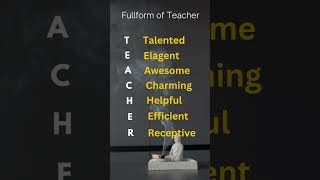 Full form of Teacher  Teachers Day 2024  Happy Teachers day [upl. by Marlea]