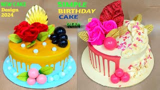 Simple Birthday Cake design  New Cake Design 2024  Simple and easy cake design for beginners [upl. by Aun]