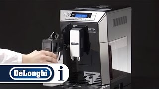 How to fill and attach the milk container on your DeLonghi Eletta Cappuccino ECAM 45760 [upl. by Nylg]