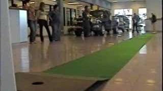 Man Wins Car in Indoor Putting Contest at Auto Dealership [upl. by Addiego]